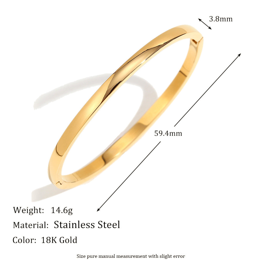 Wholesale 18K gold niche 4MM wide smooth bracelet